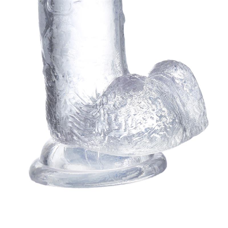 GLAZED Dildo Realista con Testículos Material Cristalino 22 cm