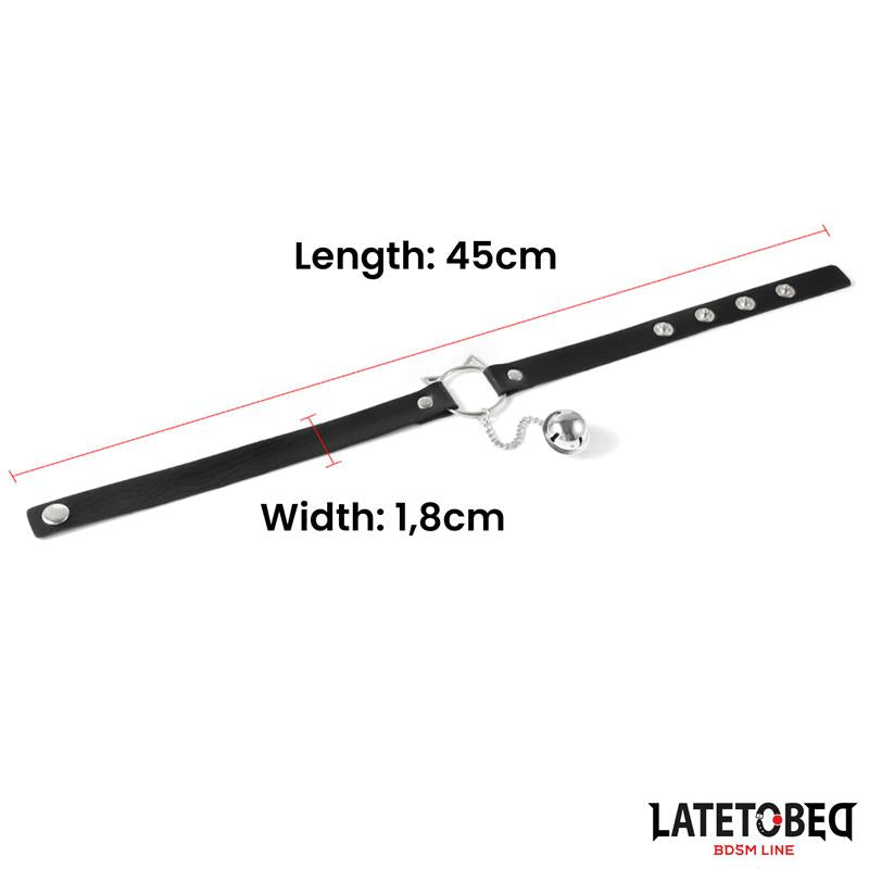 LATETOBED BDSM LINE Choker con Aro con Orejitas y Cascabel
