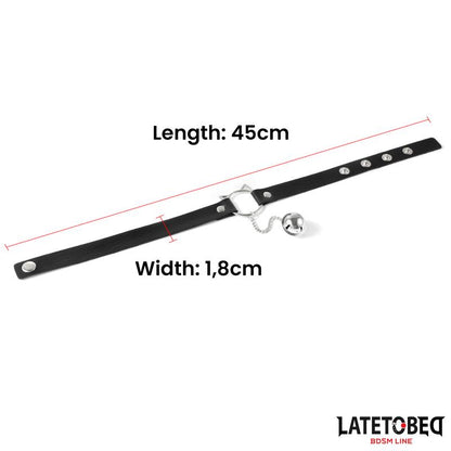 LATETOBED BDSM LINE Choker con Aro con Orejitas y Cascabel