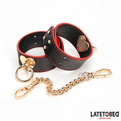 LATETOBED BDSM LINE Esposas para Tobillos con Cadena Dorada