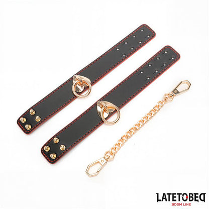 LATETOBED BDSM LINE Esposas para Tobillos con Cadena Dorada