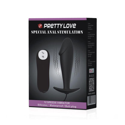 PRETTYLOVE Plug Anal Negro con Mando